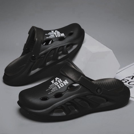 Saboti tip crocs Sorin full black easter
