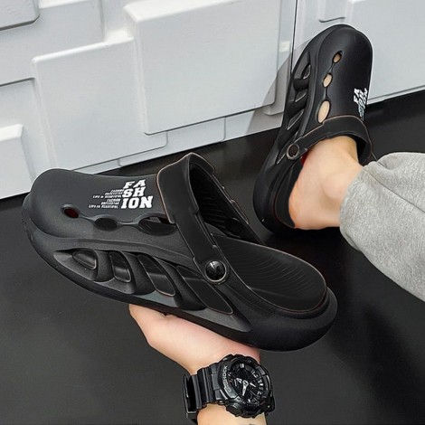 Saboti tip crocs Sorin full black easter