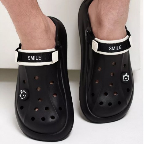 Saboti tip crocs Sunny Moon black easter