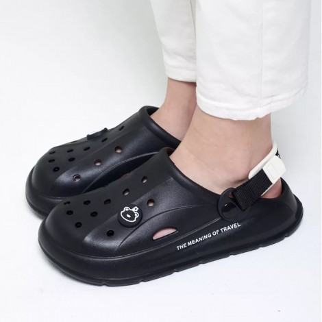 Saboti tip crocs Sunny Moon black easter