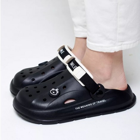 Saboti tip crocs Sunny Moon black easter