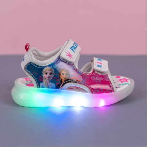 Sandale Cara white, cu lumini