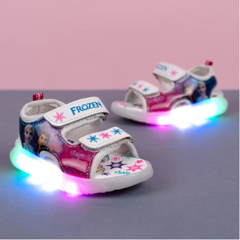 Sandale Cara white, cu lumini