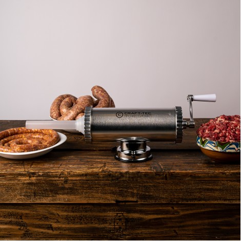 Aparat de umplut carnati, orizontal, Inox, Capacitate 2.5 kg, 3 palnii incluse