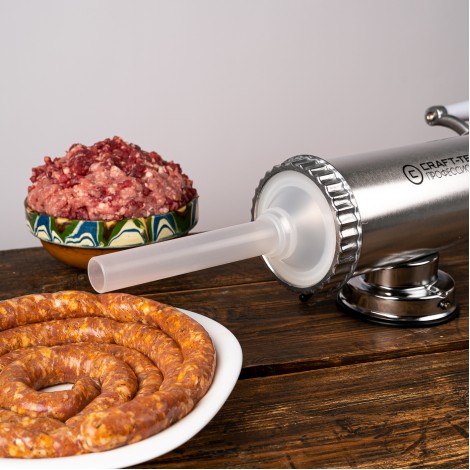 Aparat de umplut carnati, orizontal, Inox, Capacitate 2.5 kg, 3 palnii incluse