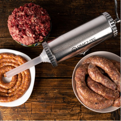 Aparat de umplut carnati, orizontal, Inox, Capacitate 2.5 kg, 3 palnii incluse