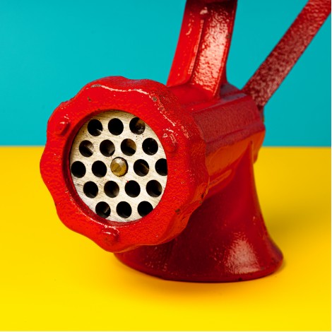 Masina de tocat carne, JIA, rosie, cu rulment 