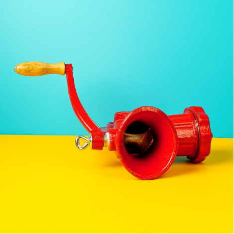 Masina de tocat carne, JIA, rosie, cu rulment 