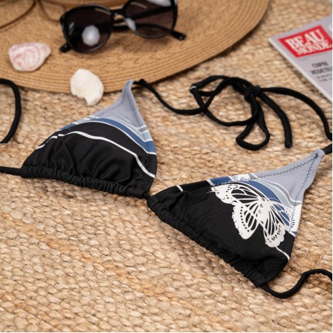 Costum de baie Butterfly, albastru, 3 piese
