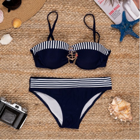 Costum de baie Cleopatra, bleumarin, 2 piese