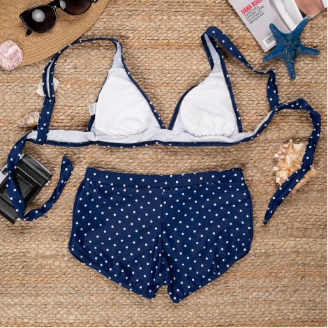 Costum de baie Nadia, black, 2 piese cu boxeri Costum de baie Nadia, black, 2 piese cu boxeri