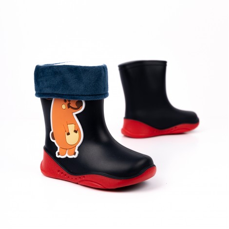 Cizme cauciuc Taffy blue, blanita detasabila, iarna/vara