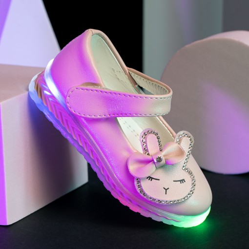 Pantofi cu luminite Carla white