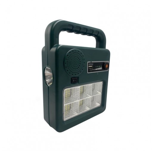Lanterna cu incarcare solara Andowl, proiector COB, USB, functie powerbank, boxa portabila