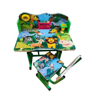 Birou cu scaun copii, colantat, reglabil, cadru metalic, model Jungla B9 RESIGILAT