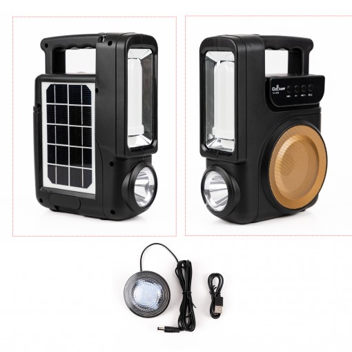 Kit solar camping CCLamp CL-830, 1 bec, boxa BT, radio, USB, powerbank 4000mAh