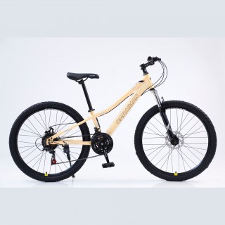 Bicicleta Caraiman XJL 24-26, cadru otel, frane pe disc, 21 viteze shimano, crem