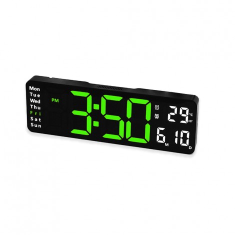 Ceas de masa electronic RD-A322, 32cm, afisaj verde, cu telecomanda, temperatura, negru