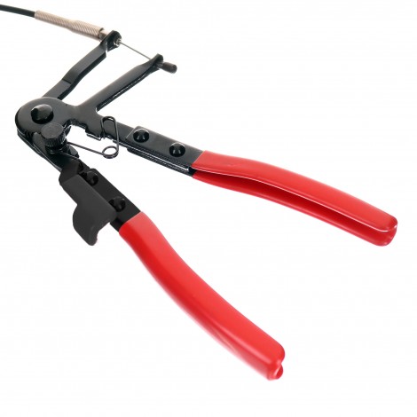 Cleste cu cablu pentru coliere elastice, cablu flexibil, demontare coliere, rosu