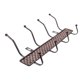 Cuier metalic, 4 agatatori, 35cm, de perete, cadru maro, model gri si mov