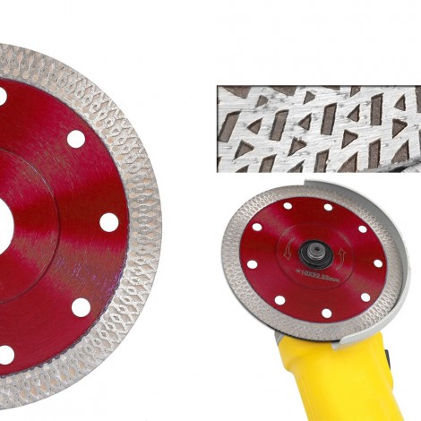 Disc diamantat pentru ceramica, 125 mm, taiere uscata/umeda, rosu