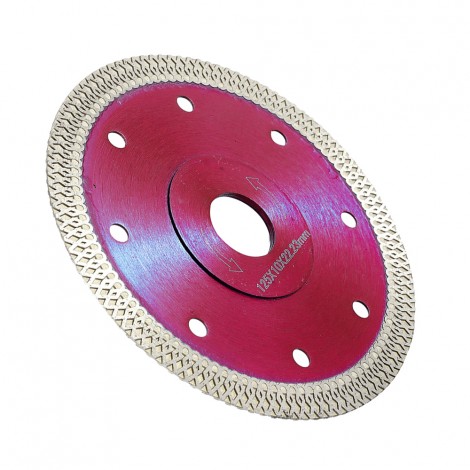 Disc diamantat pentru ceramica, 125 mm, taiere uscata/umeda, rosu
