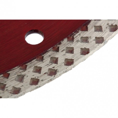 Disc diamantat pentru ceramica, 125 mm, taiere uscata/umeda, rosu