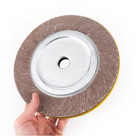 Disc perie lamelar smirghel, 250mm, polizor unghiular, suport metalic