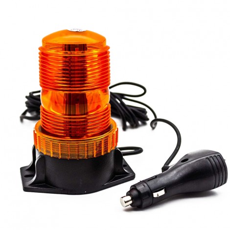 Girofar galben, alimenatare la bricheta auto, 12/24V, LED, intrerupator, suport magnetic