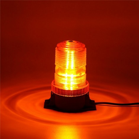 Girofar lumina portocalie, 12-24V, LED SMD, VS-018, cu talpa prindere 2 suruburi