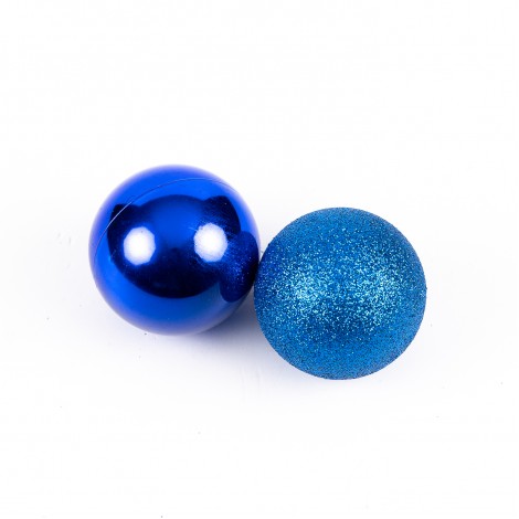 Globuri de brad, 10 piese, diametru 6cm, 2 modele albastru