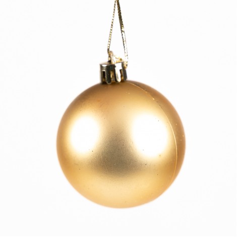 Globuri de brad, 12 piese, diametru 6cm, 2 modele auriu