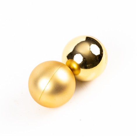 Globuri de brad, 12 piese, diametru 6cm, 2 modele auriu