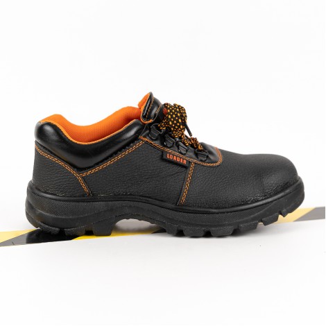 Incaltaminte santier, pantofi de lucru Loader, cu bombeu, unisex, anti-alunecare, negru