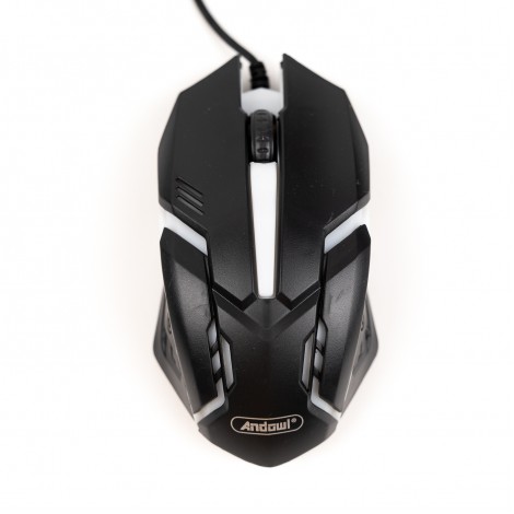 Kit tastatura si mouse Andowl, office, iluminate, conector USB, negru Kit tastatura si mouse Andowl, office, iluminate, conector USB, negru