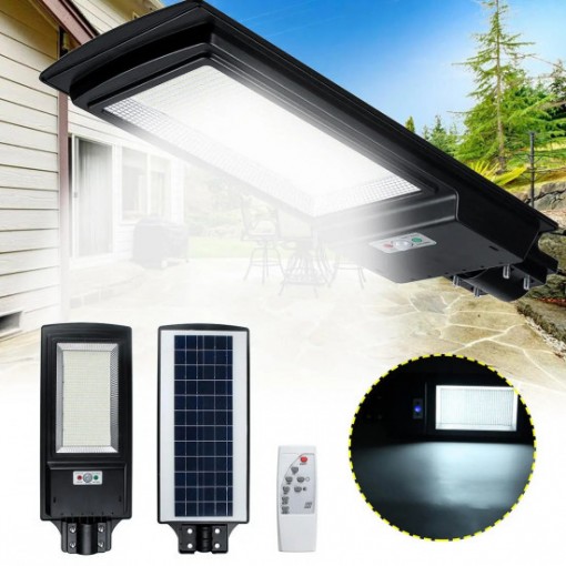 Proiector solar 600W LED iluminat stradal, 936 LED SMD, cu panou solar integrat ,cu senzor de miscare, de lumina si telecomanda