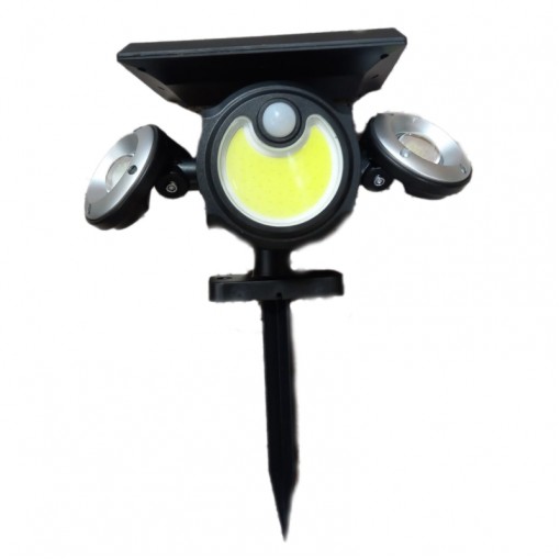 Lampa Solara LED, 3x corpuri iluminat, incarcare solara, senzor de miscare