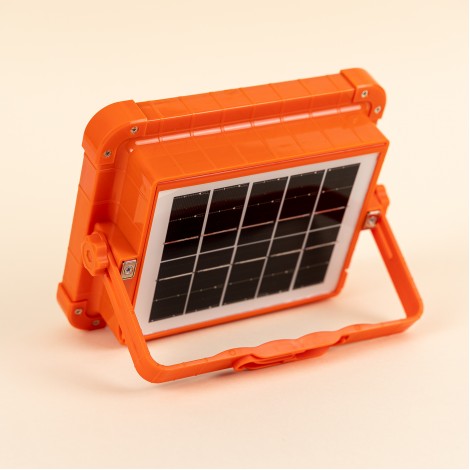 Lampa de lucru D8 cu panou solar 336 LED, 4 cadrane, lumina alb cald si rece, portocaliu
