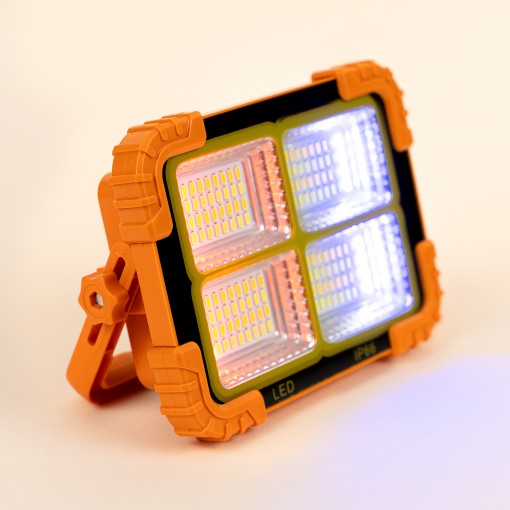 Lampa de lucru D8-2 cu panou solar 144 LED, 4 cadrane, lumina alb cald si rece