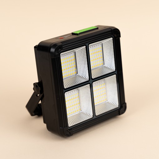 Lampa de lucru GD-2206B cu panou solar LED, 4 cadrane, lumina alb cald si rece, negru