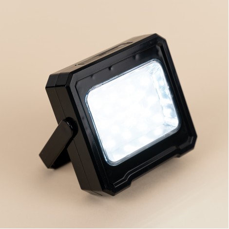 Lampa de lucru cu panou solar LED, lumina alb rece, negru