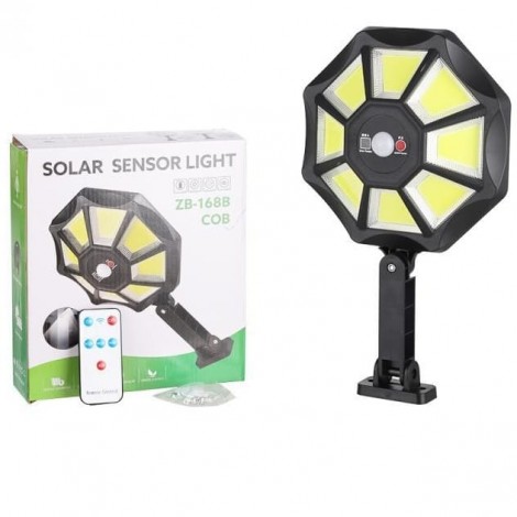 Lampa solara exterioara LED, telecomanda, senzor de miscare si incarcare solara