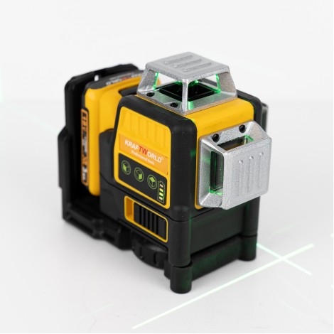 Nivela laser verde 3D Kraftworld, 2 acumulatori 18V 3Ah, 3 fascicule Nivela laser verde 3D Kraftworld, 2 acumulatori 18V 3Ah, 3 fascicule