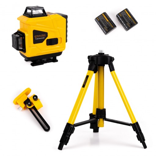 Nivela laser verde 3D StahlMayer, 2 acumulatori 5V 6Ah, 3 fascicule, trepied