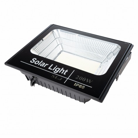Proiector solar 200W LED profesional cu panou solar, cu montaj individual, cu telecomanda