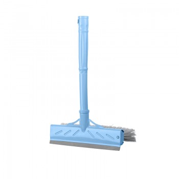 Racleta geam cu perie, 22cm, lamela cauciucata, bleu