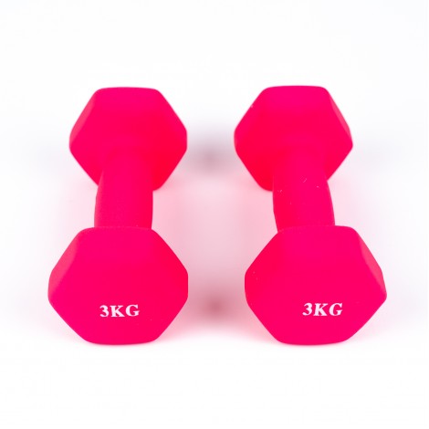 Set gantere cu invelis din vinil, 3Kg, 2 piese