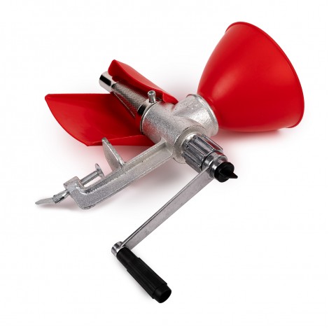 Storcator manual de rosii XXL, cu sita inox, corp aluminiu, cuva colectoare