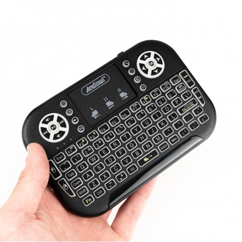 Tastatura cu touchpad wireless 2.4G Mini, 7 culori RGB, pentru PC, Smart TV, PS3