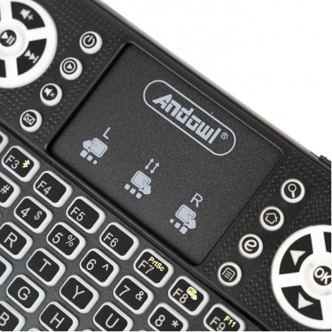 Tastatura cu touchpad wireless 2.4G Mini, 7 culori RGB, pentru PC, Smart TV, PS3